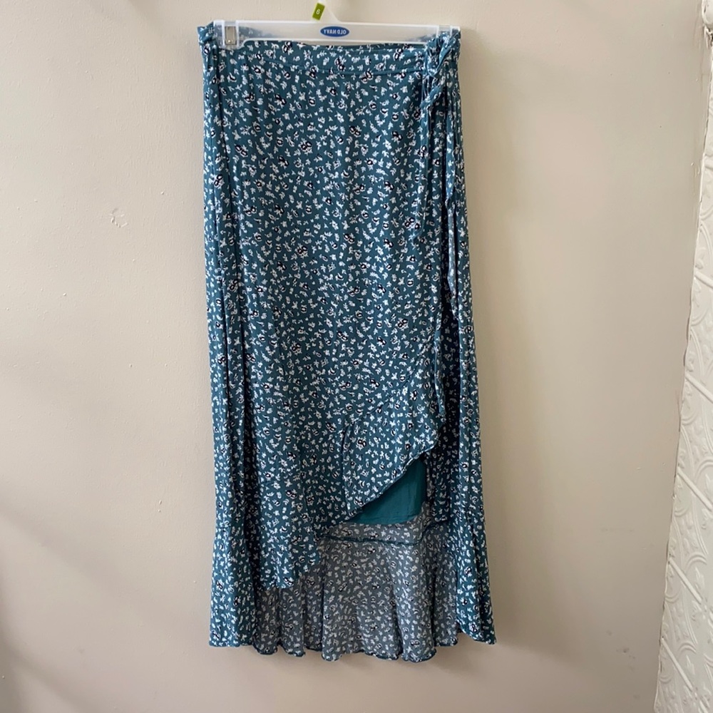 Abercrombie & Fitch Green Floral Wrap Skirt